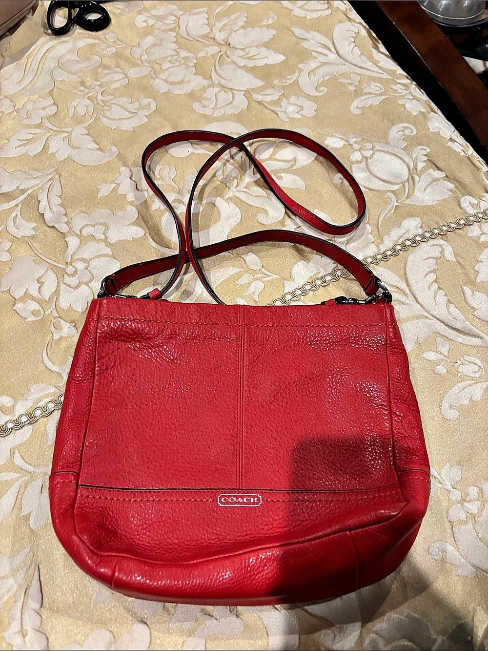 Coach Red Leather Shoulder Bag